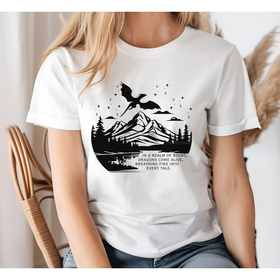Dragon Shirt, Fantasy Dragon Bookish Vintage Shirt, Fantasy Book Lover Shirt, Book Lovers , Fantasy Book Reader Tee, Dragon Rider Tee, Full Size S-5XL