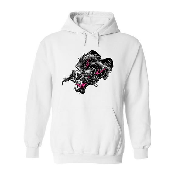 Dragon Sketch With Pink Details Hoodie Men -Image by Shutterstock, Male 3X-Large
