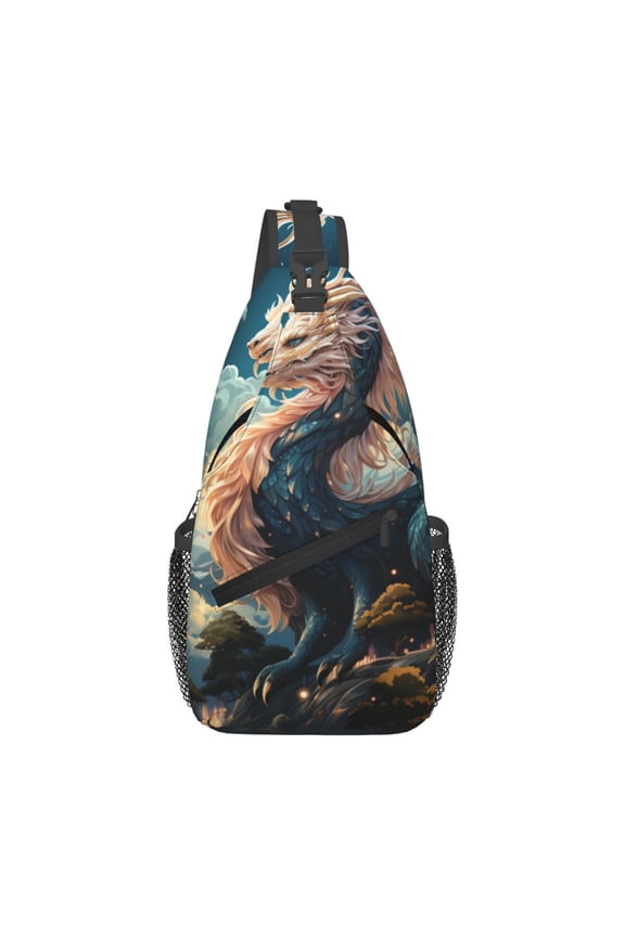 Dragon Sky Cool Art Sling Backpack Shoulder Chest Crossbody Bag Causal Travel Hiking Daypack