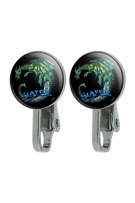 Dragon Slayer Fantasy Gaming Novelty Clip-On Stud Earrings