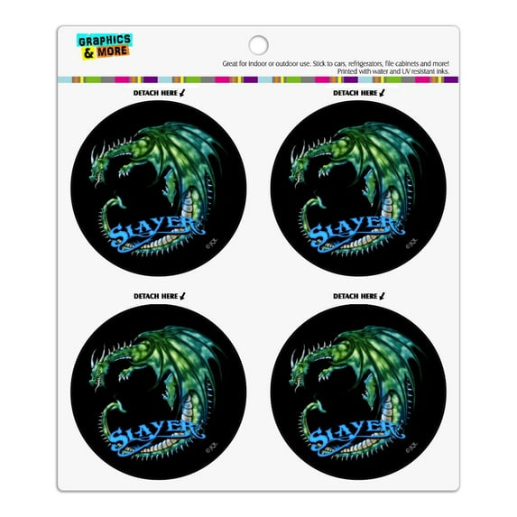 Dragon Slayer Fantasy Gaming Refrigerator Fridge Locker Vinyl Circle Magnet Set