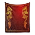 thumbnail image 1 of Dragon Soft Flannel Fleece Throw Blanket, Chinese Heritage Historical Eastern Motif Creature Design, Cozy Plush for Indoor and Outdoor Use, 50" x 60", Orange Yellow, by Ambesonne, 1 of 6