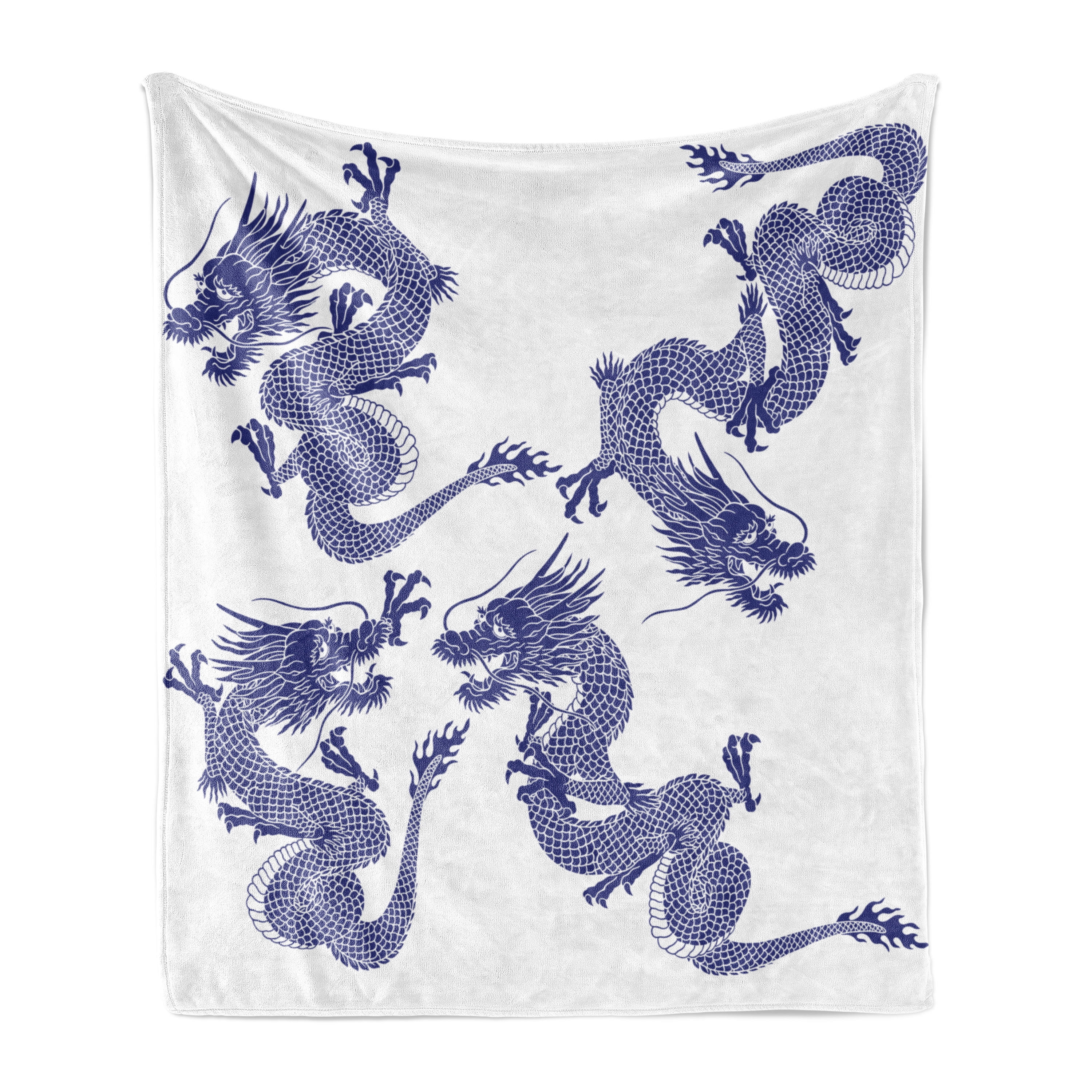 Dragon Soft Flannel Fleece Throw Blanket, Indigenous Japanese Dragons ...
