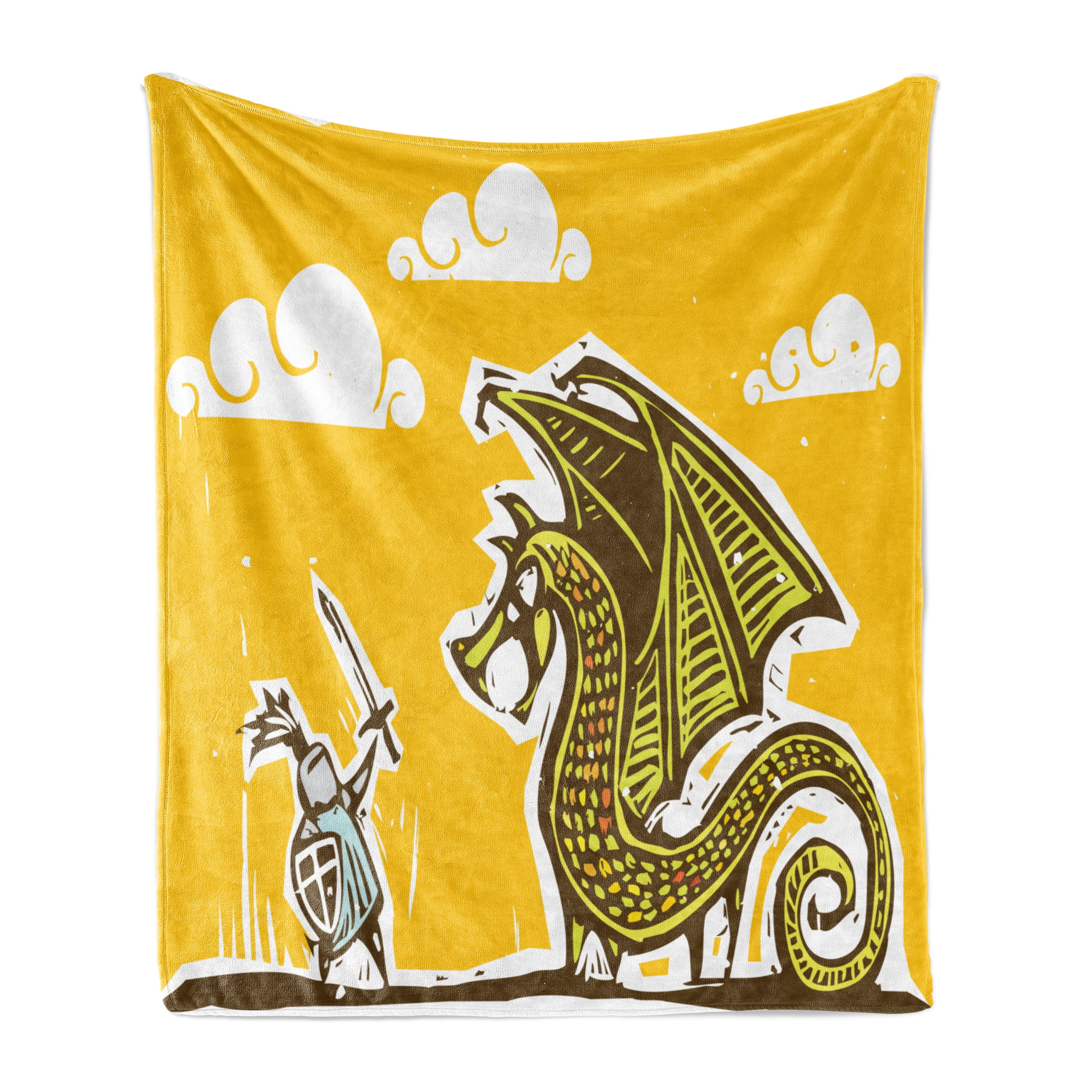 Knight Shield Throw Dragon Soft Flannel Fleece Throw Blanket, Knight Shield in Steel Armour ...
