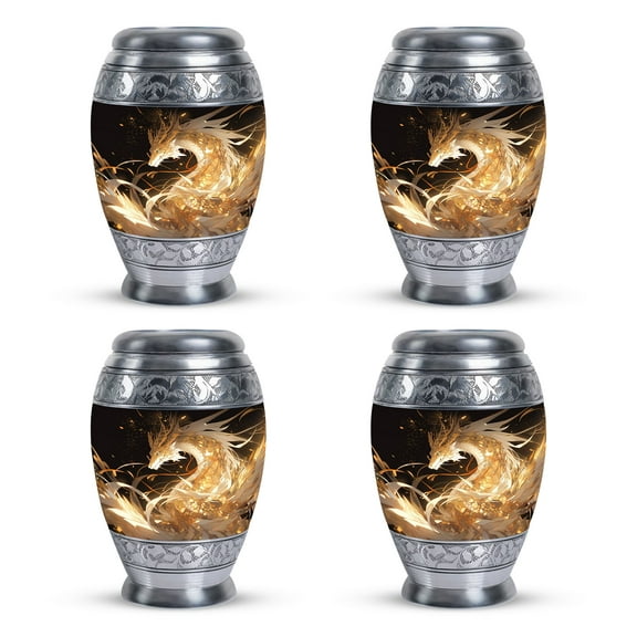 Dragon Splendor Funeral Urns For Adult Ashes Women - Memorial Urns And Keepsakes For Ashes - Human Cremation Urns - Urns For Adult Male Small - Mini Urns For Ashes Adult Set Of 4 (Size - 3inch, 4pcs)