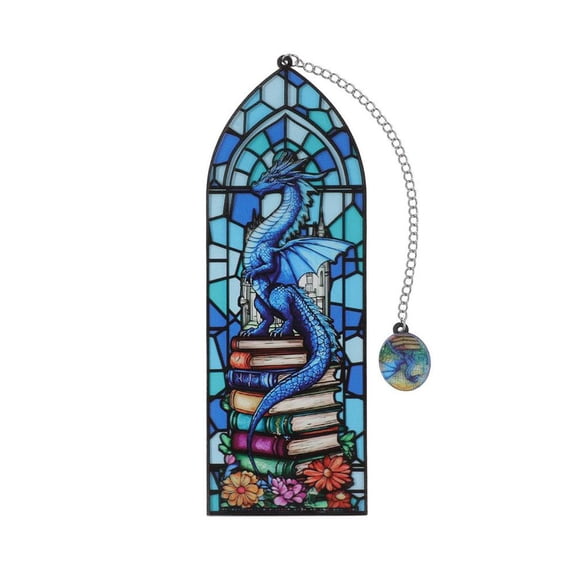 Dragon Stained Glass Bookmark Gifts - Fantasy Art Metal Bookmarks for Book Lovers, Retro Reading Book Accessories for Friends, Birthday Gifts for Men Women, Books Page Holder Decor
