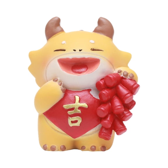 Dragon Statue Car Dashboard Decor 2024 Chinese New Year Collectible Tabletop Ornament Table Sculpture for Centerpiece Office A