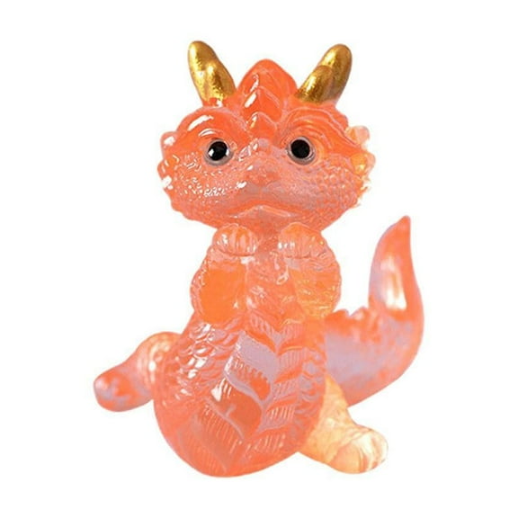 Dragon Statue Mini Dragon Figurine,Resin Crystal Dragon Figurines,Dragon Decor Statue Office Table Desk Decorations Christmas Collectible Figurines,Lucky Animal Garden Statue for Micro Landscape