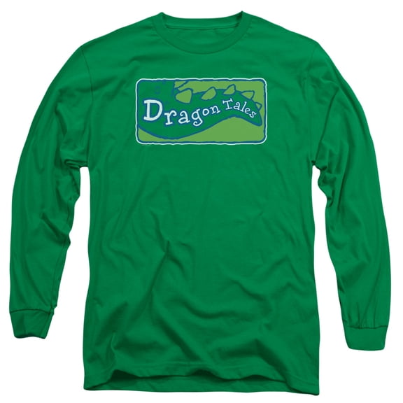 Dragon Tales/Logo Clean Long Sleeve Adult 18/1 T-Shirt Kelly Green
