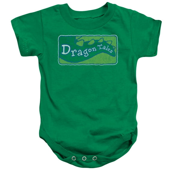 Dragon Tales/Logo Distressed-Infant Snapsuit-Kelly Green-12Mos