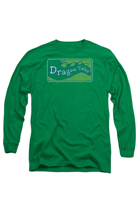 Dragon Tales/Logo Distressed-Long Sleeve Adult 18/1-Kelly Green