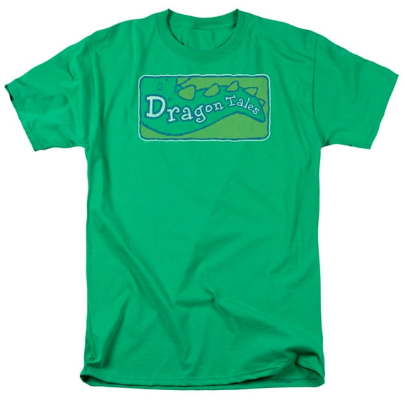 Dragon Tales/Logo Distressed S/S Adult 18/1-Kelly Green