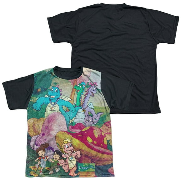 Dragon Tales - Mushroom Meadow - Youth Short Sleeve Black Back Shirt - Small