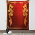 thumbnail image 1 of Dragon Tapestry, Chinese Heritage Historical Asian Eastern Motif with Legendary Creature Design, Wall Hanging for Bedroom Living Room Dorm Decor, 60W X 80L Inches, Orange Yellow, by Ambesonne, 1 of 2