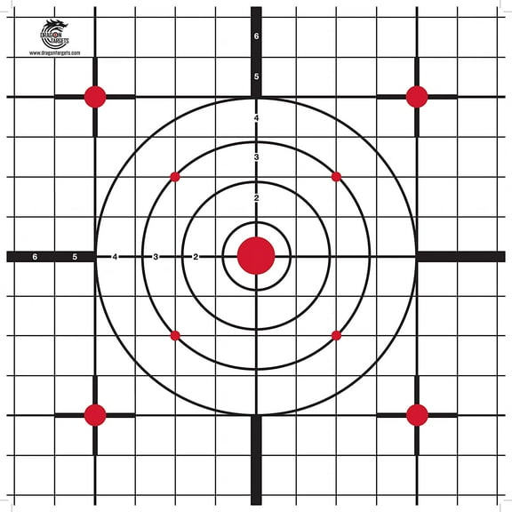 Dragon Targets 12" X 12" Sight-in Paper Targets (50 Pack)
