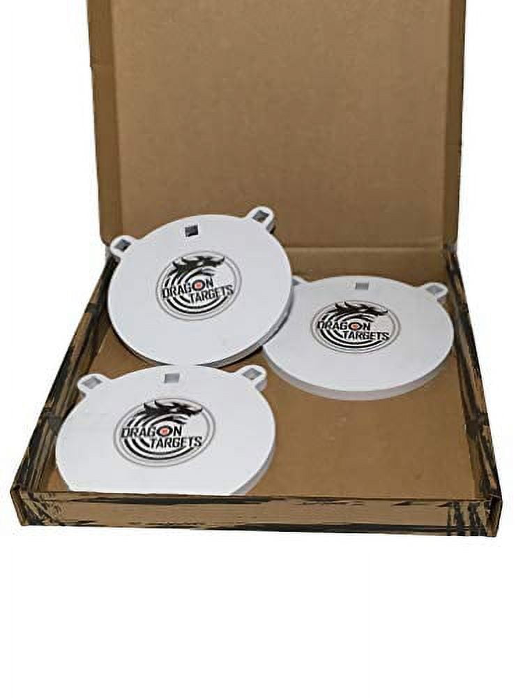 Dragon Targets AR500 Steel Targets 1/2 Inch Thick Laser Cut, Painted AR500 Gong Targets for Shooting, Steel Targets for Shooting Made in USA (8in 3 Pack)