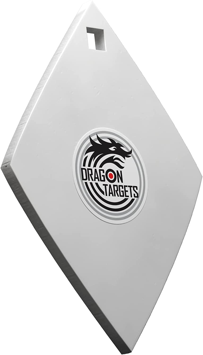 Dragon Targets AR500 Steel Targets for Shooting 3/8 inch Thick Laser Cut Diamond, Painted and Ready to Shoot AR500 Steel Targets Made in USA, (Diamond)