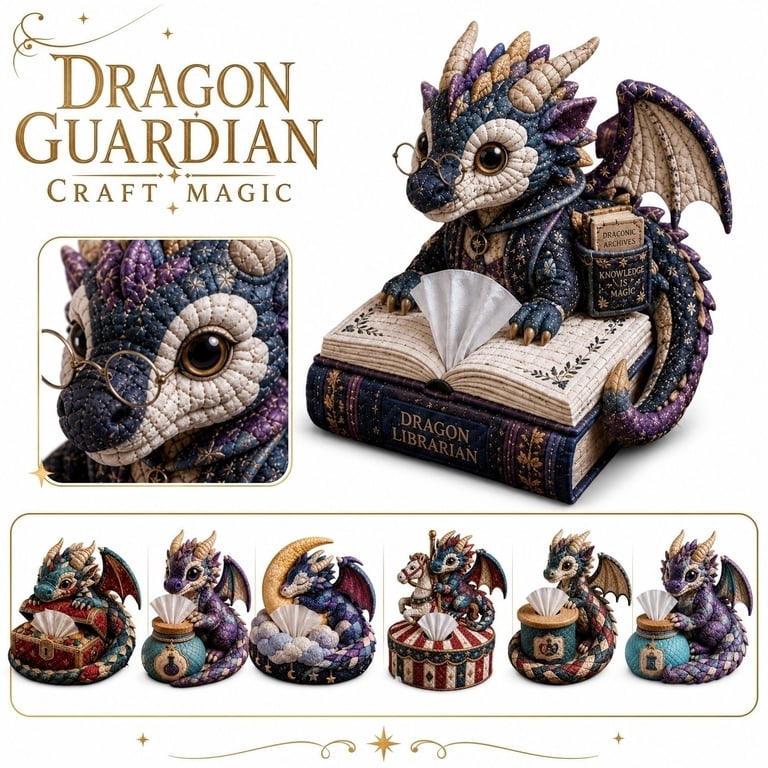 Dragon-Themed Collection – Quilted DIY Tissue Box Sewing Kit