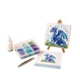 thumbnail image 1 of Dragon Themed Sea Glass Mosaic DIY Craft Kit, Complete Hand‑Making Supplies with Canvas Board & Easel, Create Custom Tabletop Art Ornament for Home Decor & Handmade Gift,4x4Inch, 1 of 3