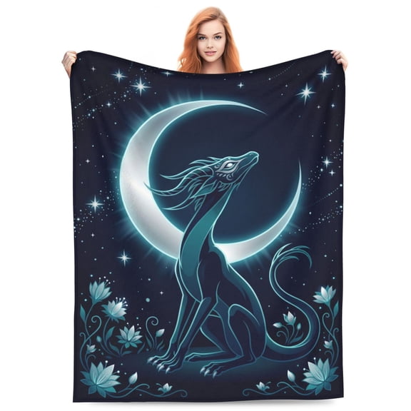 Dragon Throw Blanket, Soft Flannel Dragon Pattern Blanket for Couch, Sports Theme Home Bedding Decor Accent 50x40