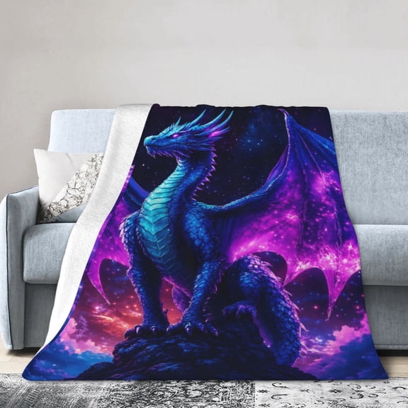 Dragon Throw Blanket for Adult Women Men ,Teen,Lightweight Soft Cozy Flannel for Birthday Room Bed Sofa 50x40