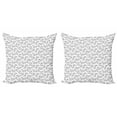 thumbnail image 1 of Ambesonne Dragon Throw Pillow Cover 2 Pack, Long Creature Art, 20", Charcoal Grey and White, 1 of 2