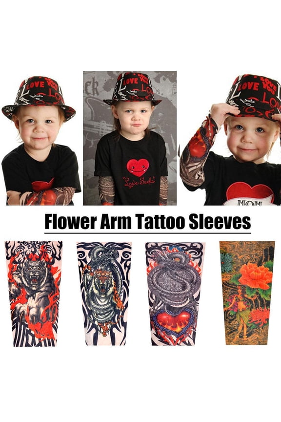 H15 children's tattoo sunscreen ice sleeves outdoor sunshade ice silk sleeves boys and girls baby summer anti-ultraviolet sleeve gloves