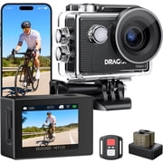 Dragon Touch 4K Action Camera - Vision 3 20MP Underwater Waterproof Camera with 4X Zoom 170  Wide Angle WiFi Sports Cam with Remote 2 Batteries and Mounting Accessories Kit
