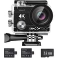 thumbnail image 1 of Dragon Touch 4K Action Camera 20MP Vision 3 with 32GB Card, 1 of 8