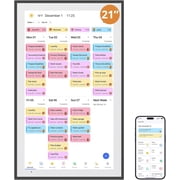 Dragon Touch Digital Calendar 21.5 Inch Touch Screen, Electronic Wall Calendar Chore Chart for Family Monthly/Weekly Planner- Black