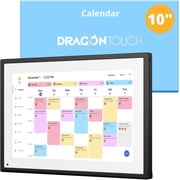 Dragon Touch Digital Calendar with Chore Chart - 10.1 Interactive Touchscreen, Smart Family Scheduler for Desk Mounting-Black