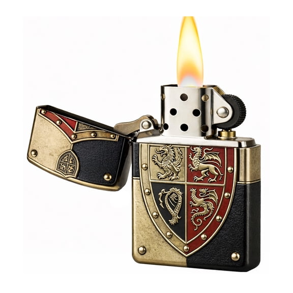 Dragon Trench Kerosene Lighter Windproof Reusable Grinding Wheel Vintage Lighters for Men Dad Husband (Fuel Not Included)