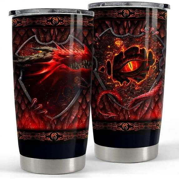 Dragon Tumbler Red Dragon 20oz Tumblers with Lid Gift for Men Dad Friends Dragon Lovers Father Christmas Birthday Fathers Day