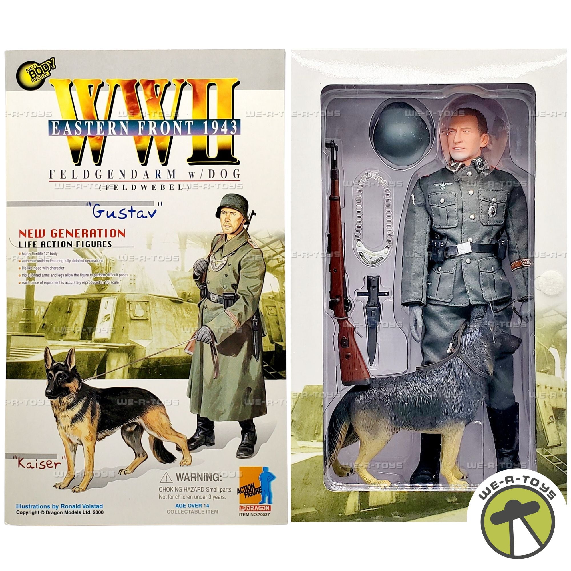 Dragon WWII Eastern Front 1943 Feldgendarm Gustav with Dog Kaiser Action Figure