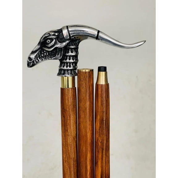 Dragon Walking Stick Cane Handle 3 folding Valentine, Grandfather, Grandmother, Birthday Gift