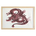 thumbnail image 1 of Dragon Wall Art with Frame, Japanese Dragon Tatsu Folk Noble Monster Theme, Printed Fabric Poster for Bathroom Living Room Dorms, 35" x 23", Pale Pink and Burgundy, by Ambesonne, 1 of 2