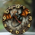 thumbnail image 1 of Dragon Wall Clock 10-Inch Silent Wooden Wall Clock, Battery Operated (AA Batteries Not Included), Artistic Home Decor, 1 of 8
