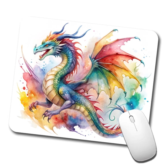 Dragon Watercolor Design Mouse Pad Low Profile Gaming Mat