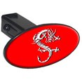 thumbnail image 1 of Dragon White On Red 1.25" Oval Tow Trailer Hitch Cover Plug Insert, 1 of 1