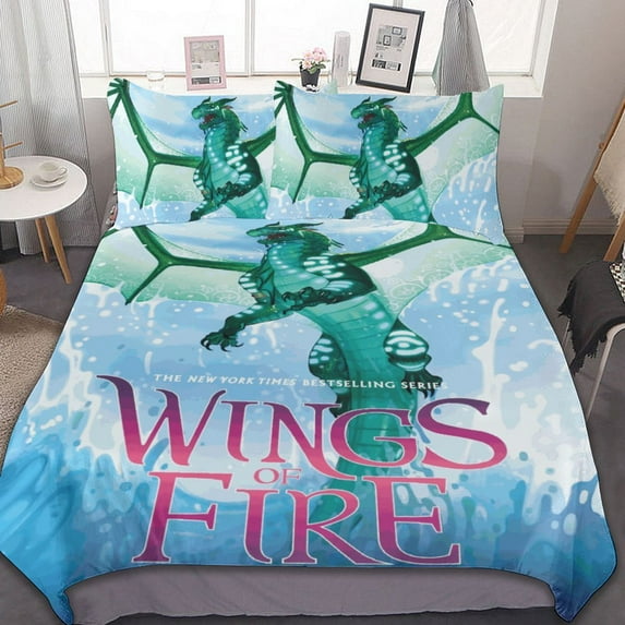 Dragon Wings Of Fire 3-Piece Bedding Set Duvet Cover Set Soft Warm And Comfortable Soft Bed Set with 1 Duvet Cover And 2 Pillowcases for Bedroom