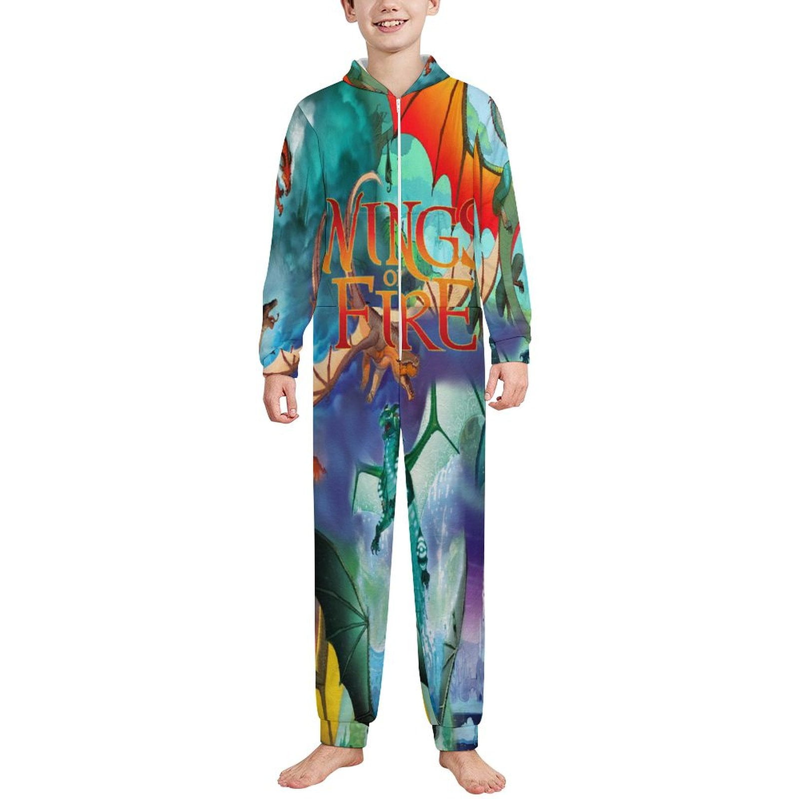 Dragon Wings Of Fire Dragon Wings Of Fire Kids Hooded Union Suit Pajama