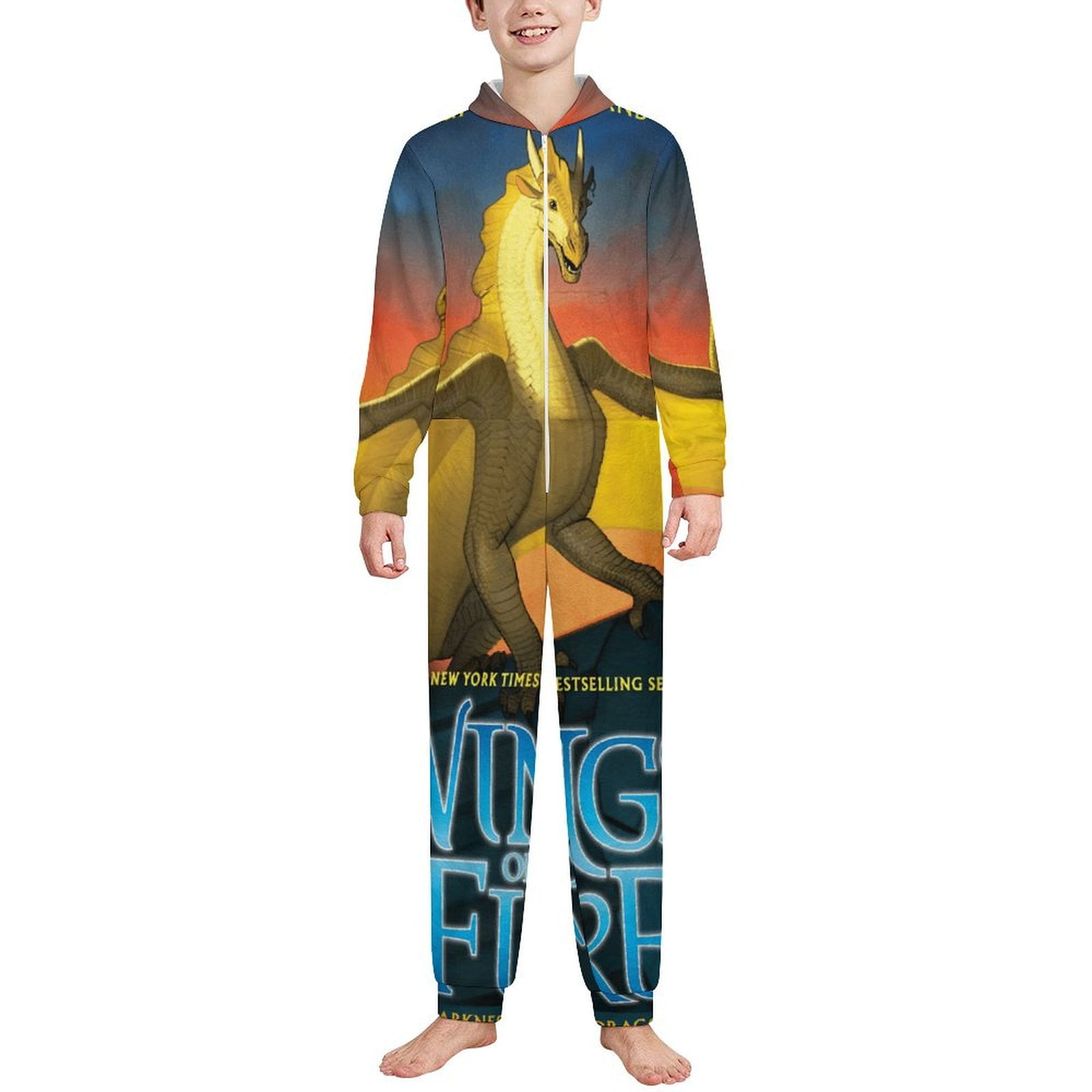 Dragon Wings Of Fire Kids Hooded Union Suit Pajama Onesie Blanket