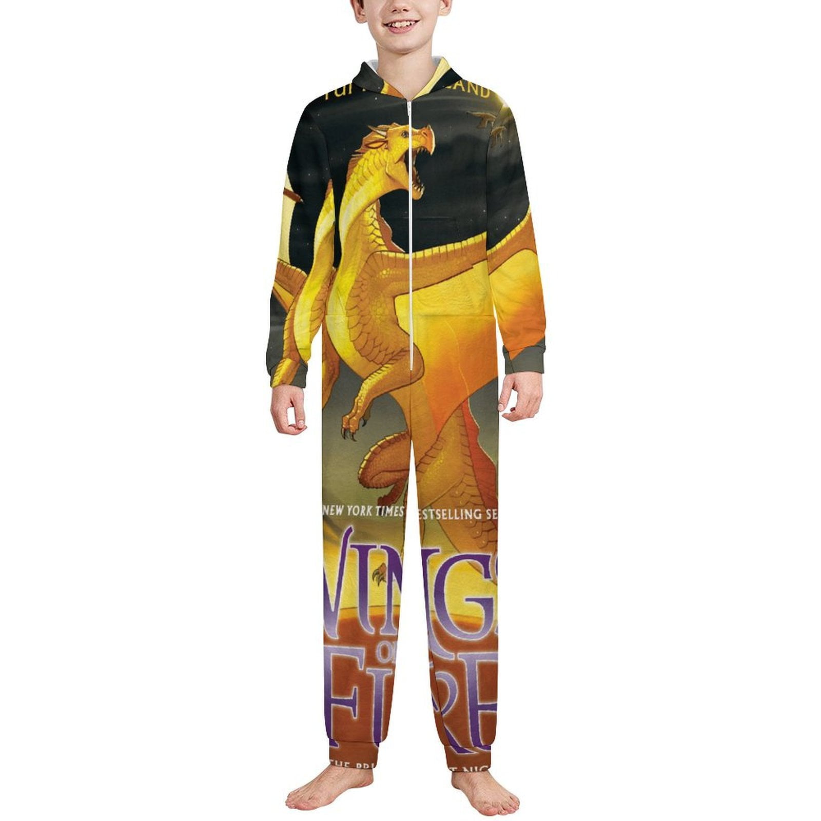 Dragon Wings Of Fire Kids Hooded Union Suit Pajama Onesie Blanket