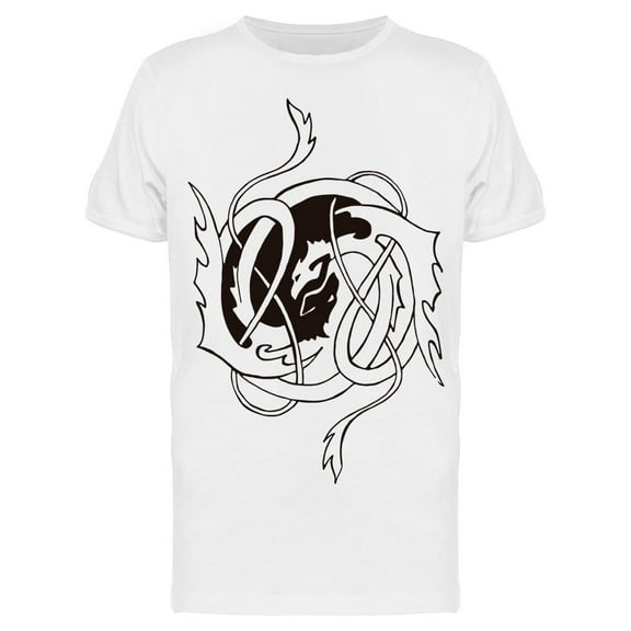 Dragon With Yin Yang Symbol T-Shirt Men -Image by Shutterstock, Male x-Large