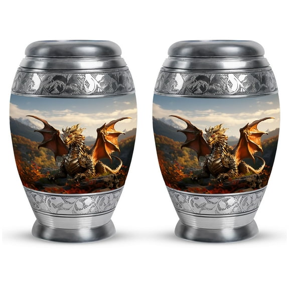 Dragon Woods Mini Urns For Human Ashes - Urns For Human Ashes Adult Female Mom - Burial Urns For Cremated - Funeral Urns For Adult Ashes Men - Decorative Urns For Human Ashes (Size - 3inch, 2pcs)