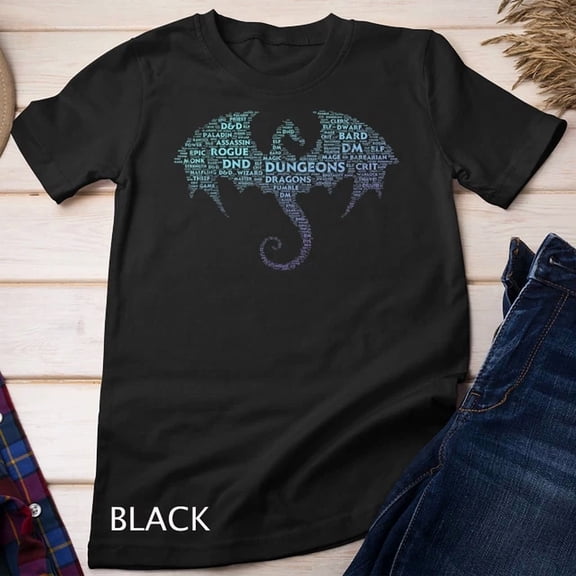 Dragon Word Art Dungeon Crawler Rpg Dm Gaming T-Shirt Unisex T-Shirt