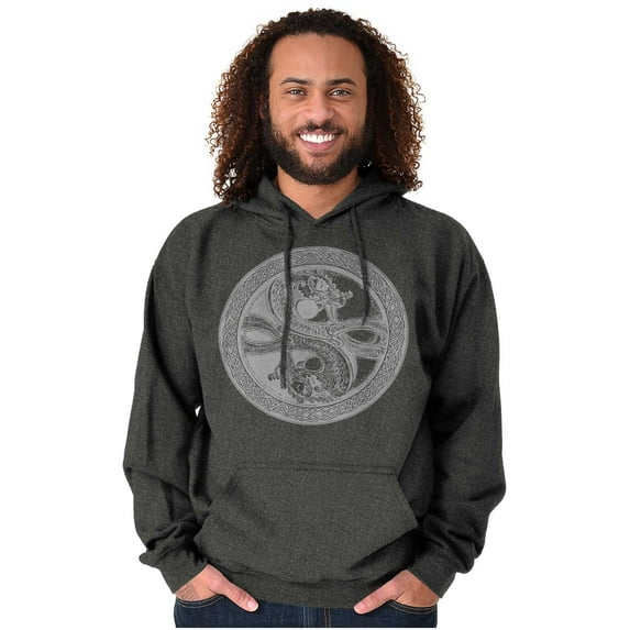 Dragon Yin Yang Style Symbol Balance Hoodie Sweatshirt Women Men Brisco Brands 2X