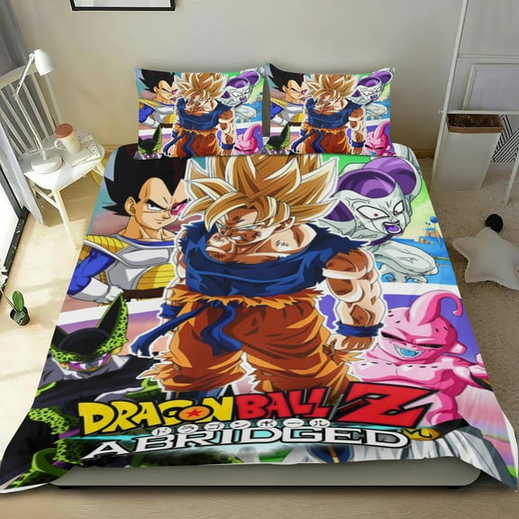 Dragon ball Themed Bed Sheet Set Three Piece Set 53x79 In ches Comfortable And Skin Friendly Unique Design Creating A Star Studded Night Home Decor Gifts For Family Friends fans