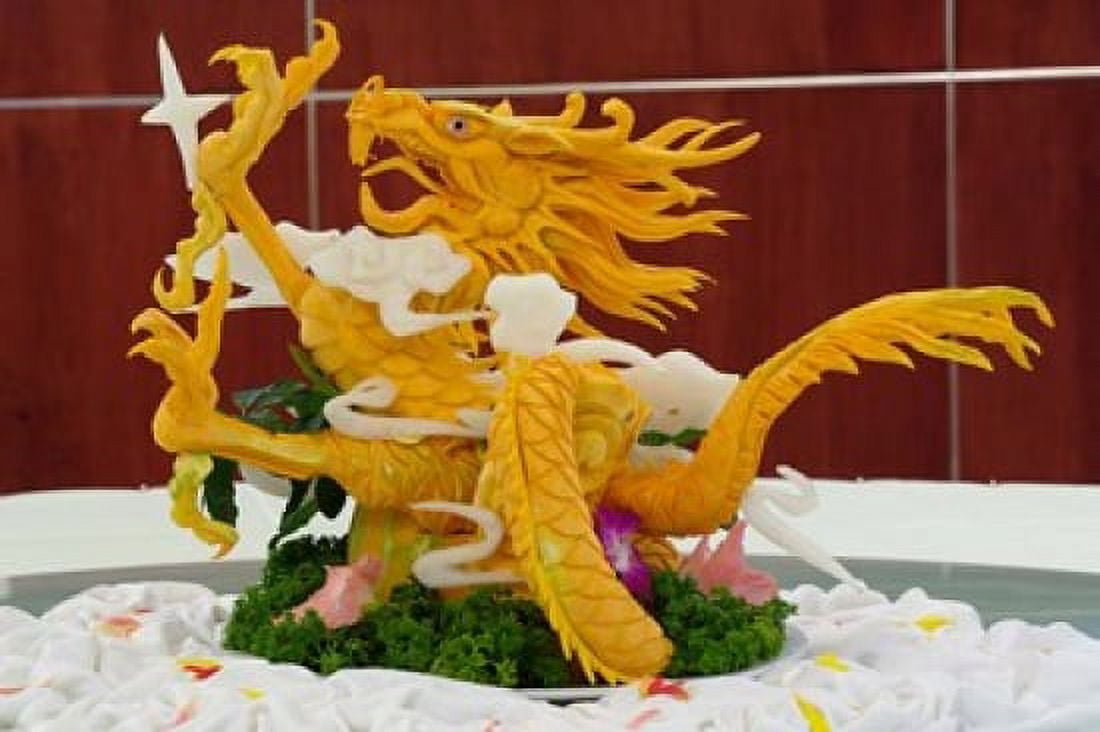 Dragon carved from pumpkin Yellow Mountain China Canvas Art - Adam Jones DanitaDelimont (35 x 23)