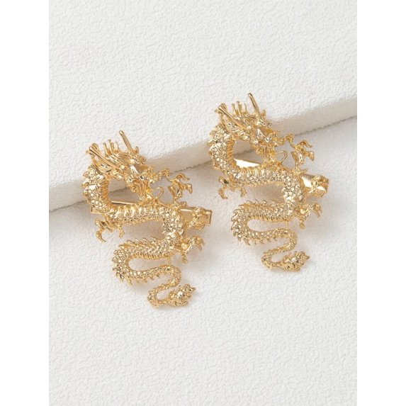 Dragon hair clip (set of 2)- Gold dragon hair clip- viking dragon hair clips